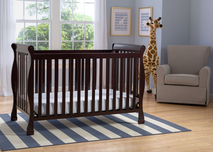 Delta Children Dark Chocolate (207) Riverside 4-in-1 Crib, room view, b1b 9-Riverside 4-in-1 Crib