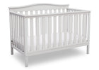 Delta Children Bianca White (130) Independence 4-in-1 Convertible Crib, Angled Crib View b4b 8-Independence 4-in-1 Convertible Crib