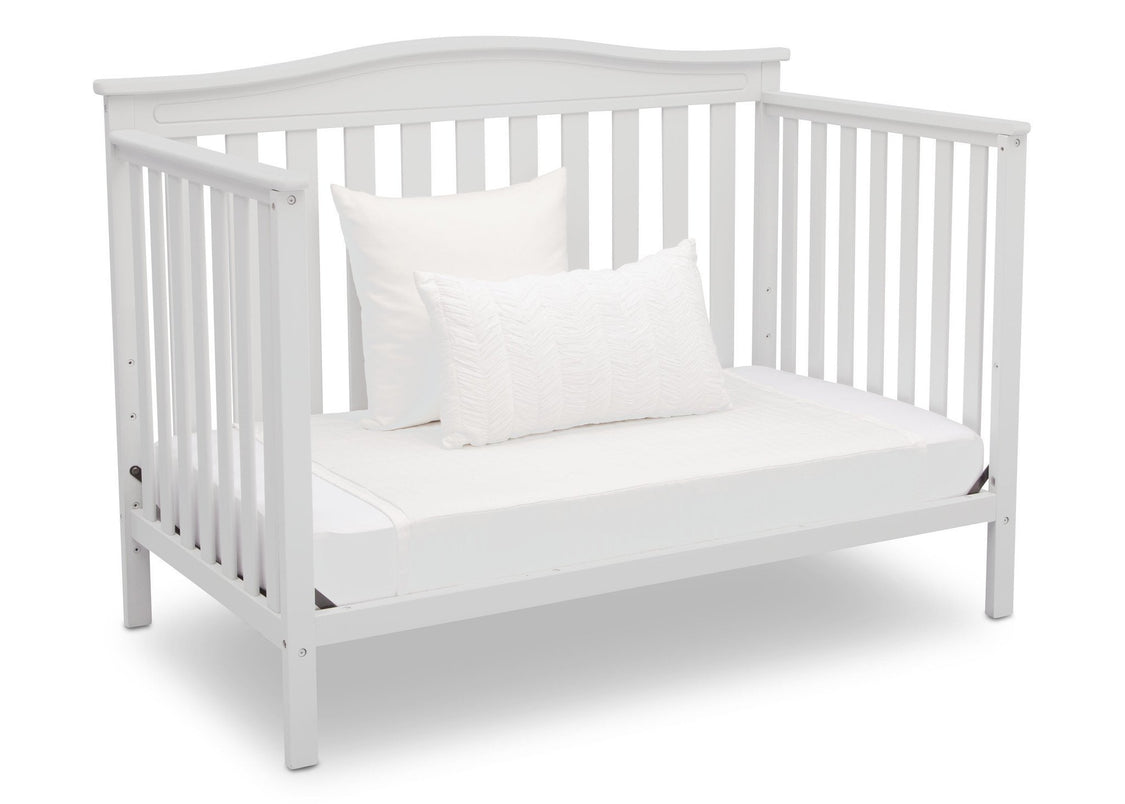 Delta Children Bianca White (130) Independence 4-in-1 Convertible Crib, Daybed Conversion b6b
