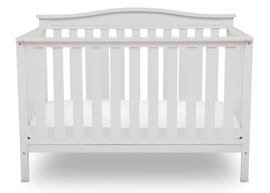Delta Children Bianca White (130) Independence 4-in-1 Convertible Crib, Straight Crib View b3b 12-Independence 4-in-1 Convertible Crib