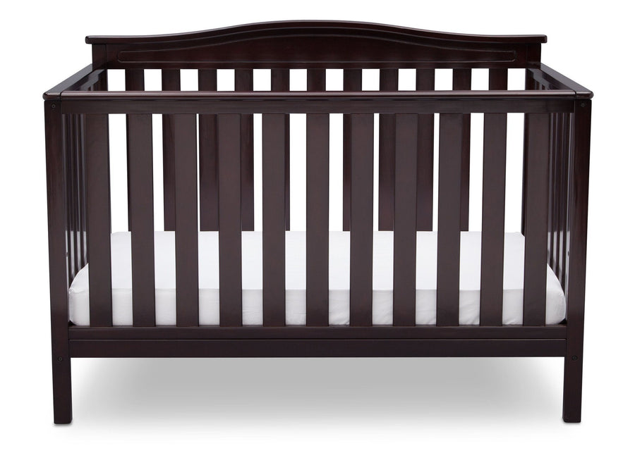 Delta Children Dark Chocolate (207) Independence 4-in-1 Convertible Crib, Straight Crib View c3c 18-Independence 4-in-1 Convertible Crib