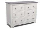 Delta Children Bianca with Rustic Haze (136) Providence 6 Drawer Dresser, Angled View b3b 6-Providence 6 Drawer Dresser