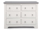 Delta Children Bianca with Rustic Haze (136) Providence 6 Drawer Dresser, Front View b2b 5-Providence 6 Drawer Dresser