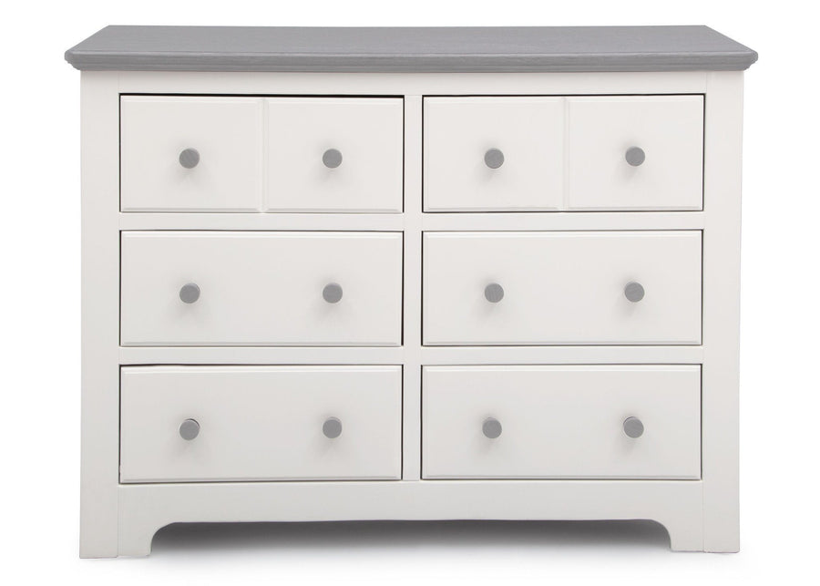 Delta Children Bianca with Rustic Haze (136) Providence 6 Drawer Dresser, Front View b2b 5-Providence 6 Drawer Dresser