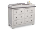 Delta Children Bianca with Rustic Haze (136) Providence 6 Drawer Dresser, with Changing Tray b4b 7-Providence 6 Drawer Dresser