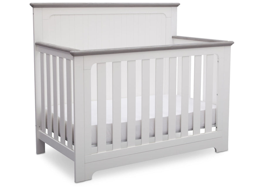 Delta Children Bianca with Rustic Haze (136) Providence 4-in-1 Crib, Angled View b4b 9-Providence 4-in-1 Crib