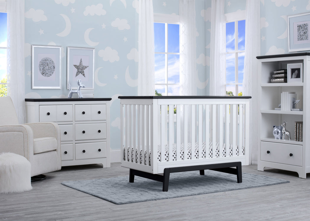 Delta Children Bianca with Rustic Ebony (135) Providence Classic 4-in-1 Convertible Crib (548650), Room, a1a