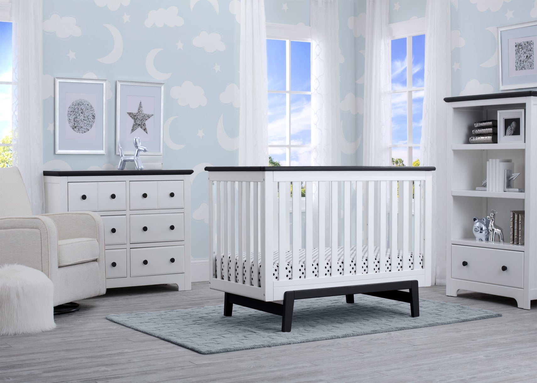 Delta Children Bianca with Rustic Ebony (135) Providence Classic 4-in-1 Convertible Crib (548650), Room, a1a