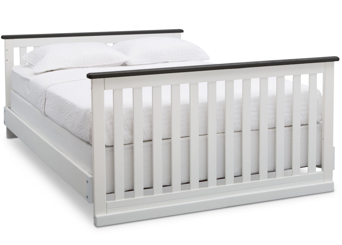 Delta Children Bianca with Rustic Ebony (135) Providence Classic 4-in-1 Convertible Crib (548650), Full Size Bed, a6a