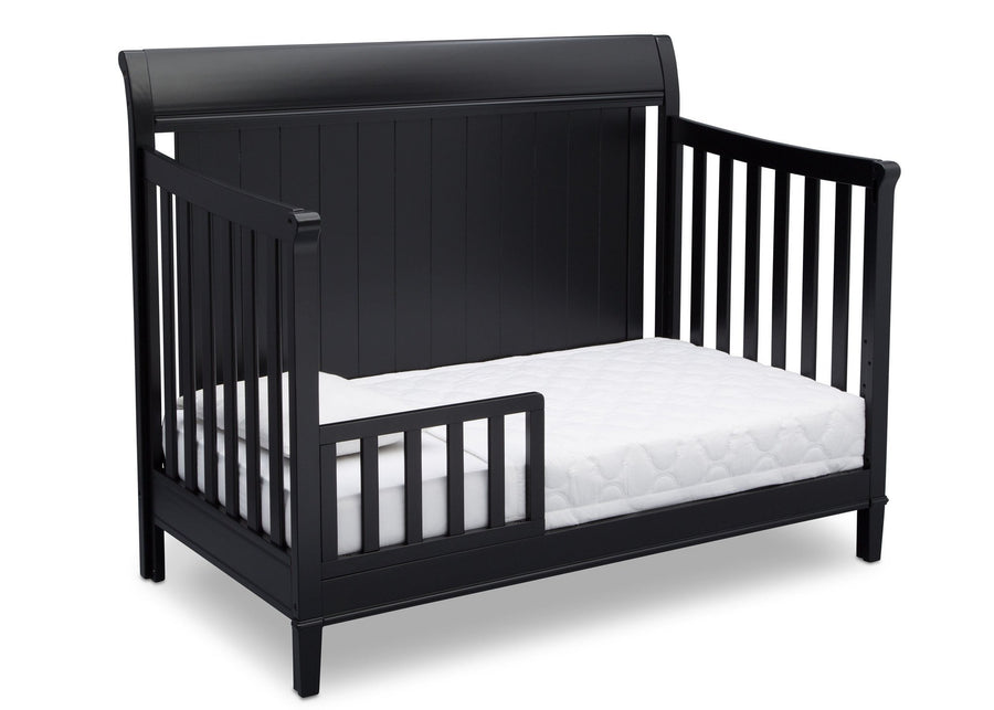 Delta Children Ebony (0011) New Haven 4-in-1 Crib, Angled Conversion to Toddler bed, a4a 4-New Haven 4-in-1 Crib