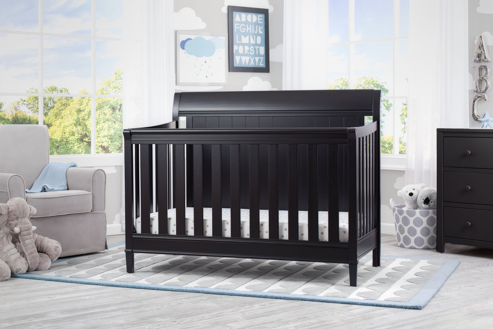 Delta Children Ebony (0011) New Haven 4-in-1 Crib, Hangtag, a1a
