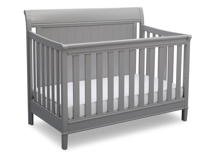 Delta Children Grey (026) New Haven 4-in-1 Crib, Angled View, b3b 9-New Haven 4-in-1 Crib