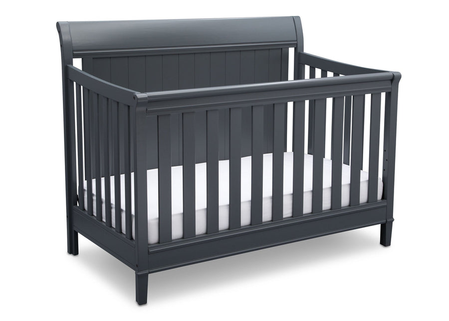 Delta Children Charcoal (029) New Haven 4-in-1 Crib, Angled View, c3c 15-New Haven 4-in-1 Crib