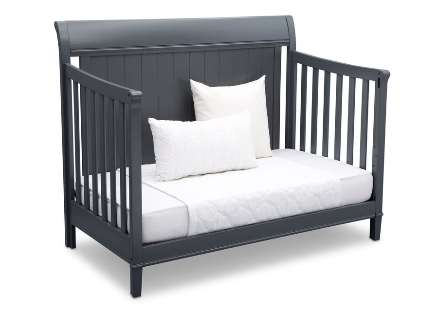 Delta Children Charcoal (029) New Haven 4-in-1 Crib, Angled Conversion to Daybed, c5c 17-New Haven 4-in-1 Crib