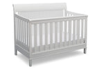 Delta Children Bianca (130) New Haven 4-in-1 Crib, Angled View, d3d 21-New Haven 4-in-1 Crib