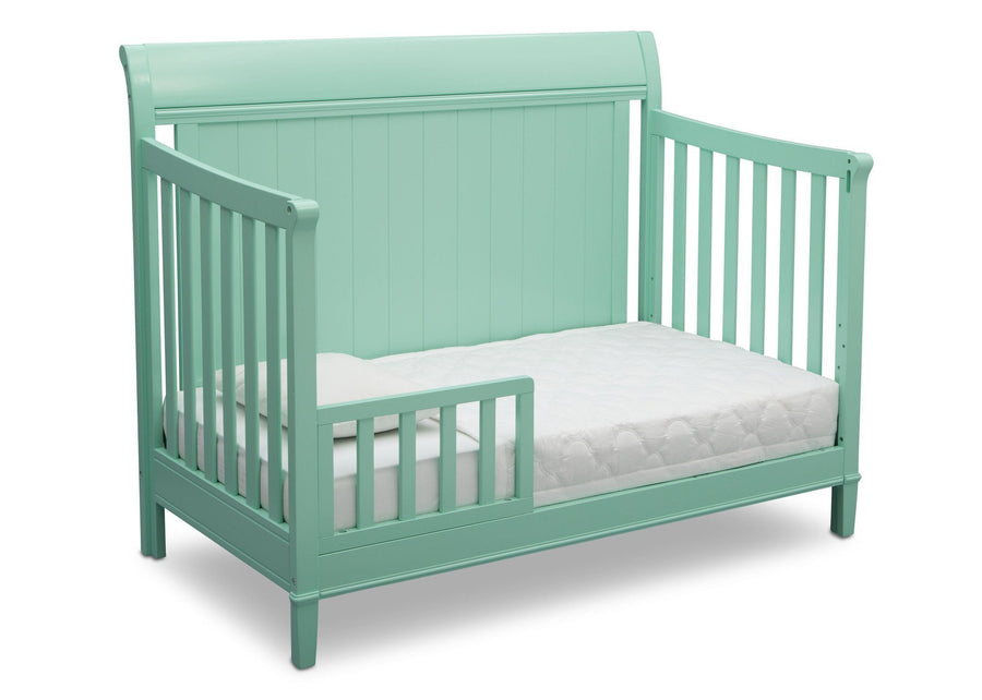 Delta Children Aqua (347) New Haven 4-in-1 Crib, Angled Conversion to Toddler Bed, e4e 28-New Haven 4-in-1 Crib