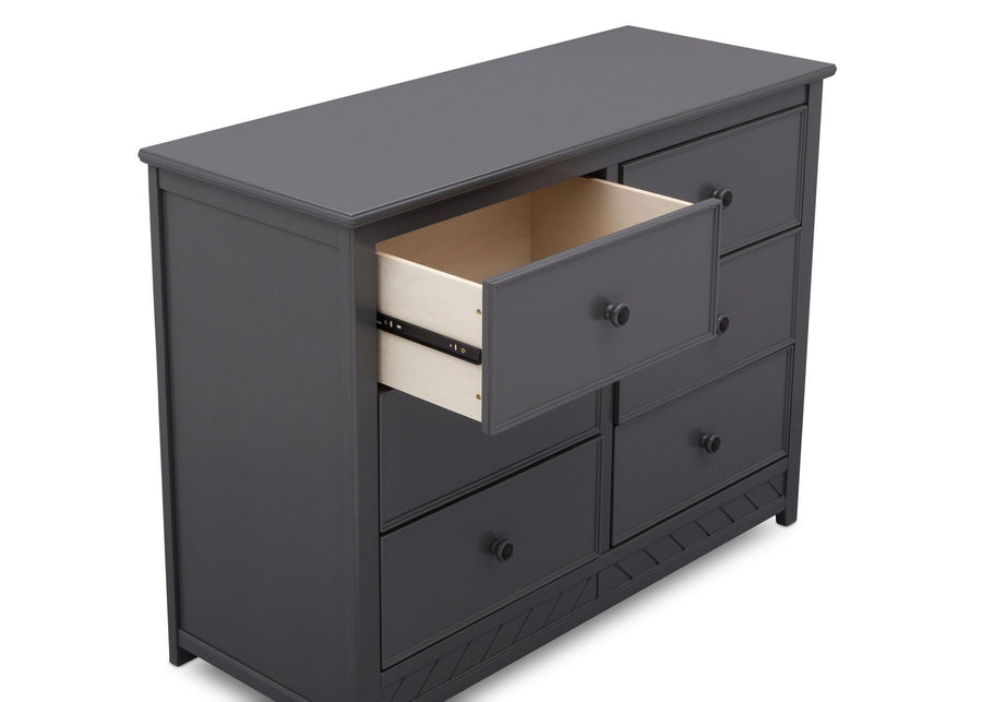 Delta Children Charcoal (029) Bennington Elite 6 Drawer Dresser Detail View b4b 6-Bennington Elite 6 Drawer Dresser