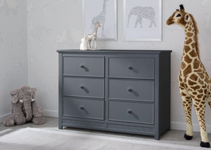 Delta Children Charcoal (029) Bennington Elite 6 Drawer Dresser Hangtag b1b 12-Bennington Elite 6 Drawer Dresser