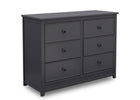 Delta Children Charcoal (029) Bennington Elite 6 Drawer Dresser Side View b3b 5-Bennington Elite 6 Drawer Dresser
