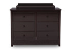 Delta Children Dark Espresso (958) Bennington Elite 6 Drawer Dresser Front view c2c 7-Bennington Elite 6 Drawer Dresser
