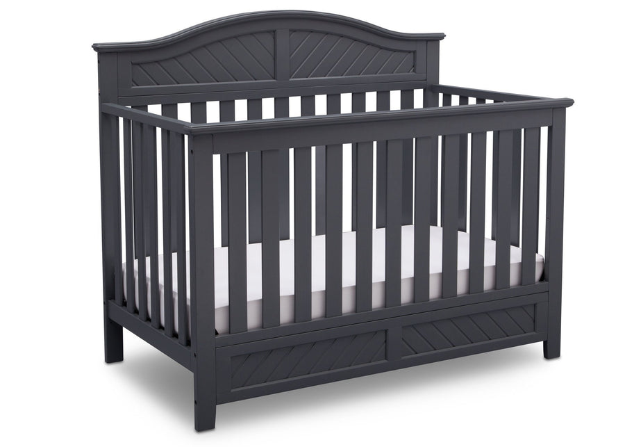 Delta Children Dark Charcoal (029) Bennington Elite Curved 4-in-1 Crib Side View c3c 9-Bennington Elite Curved 4-in-1 Crib