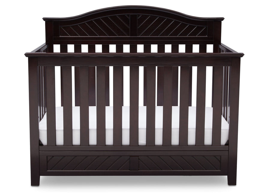 Delta Children Dark Espresso (958) Bennington Elite Curved 4-in-1 Crib Front View b2b 14-Bennington Elite Curved 4-in-1 Crib