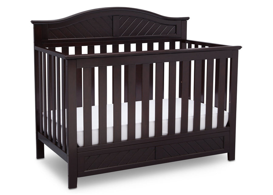 Delta Children Dark Espresso (958) Bennington Elite Curved 4-in-1 Crib Side View b3b 15-Bennington Elite Curved 4-in-1 Crib
