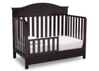 Delta Children Dark Espresso (958) Bennington Elite Curved 4-in-1 Crib angled conversion to toddler bed b4b 16-Bennington Elite Curved 4-in-1 Crib