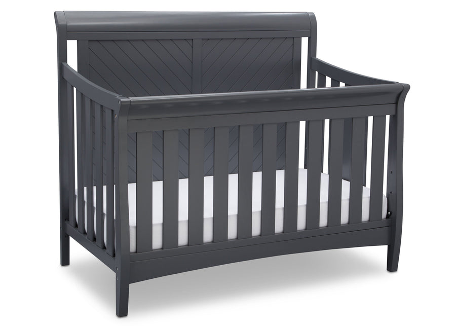 Delta Children Charcoal Grey (029) Bennington Elite Sleigh 4-in-1 Convertible Crib (550650), Right Angle, a3a 3-Bennington Elite Sleigh 4-in-1 Convertible Crib