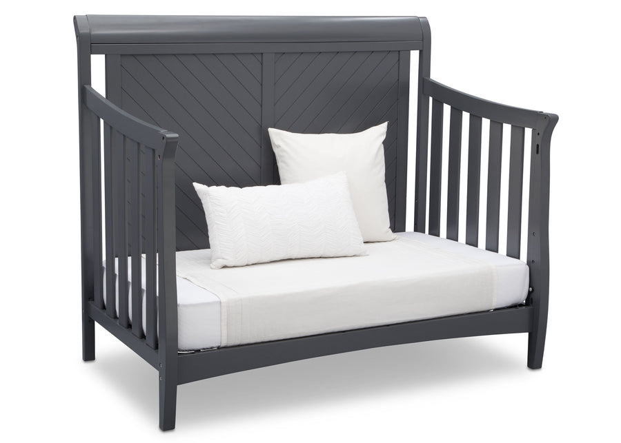 Delta Children Charcoal Grey (029) Bennington Elite Sleigh 4-in-1 Convertible Crib (550650), Day Bed, a5a 5-Bennington Elite Sleigh 4-in-1 Convertible Crib