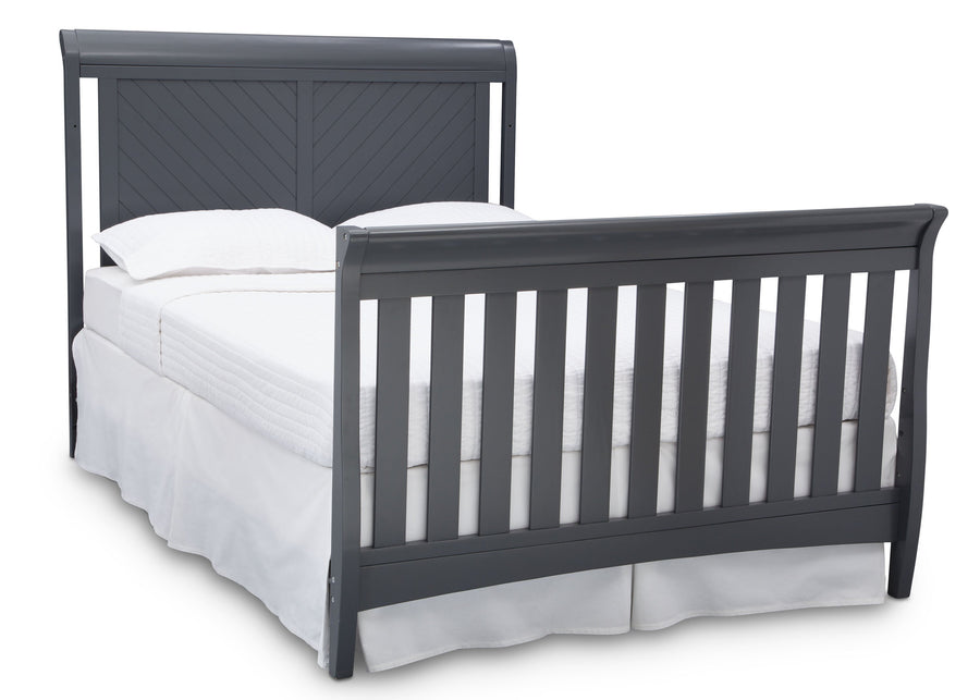 Delta Children Charcoal Grey (029) Bennington Elite Sleigh 4-in-1 Convertible Crib (550650), Full Size Bed, a6a 6-Bennington Elite Sleigh 4-in-1 Convertible Crib