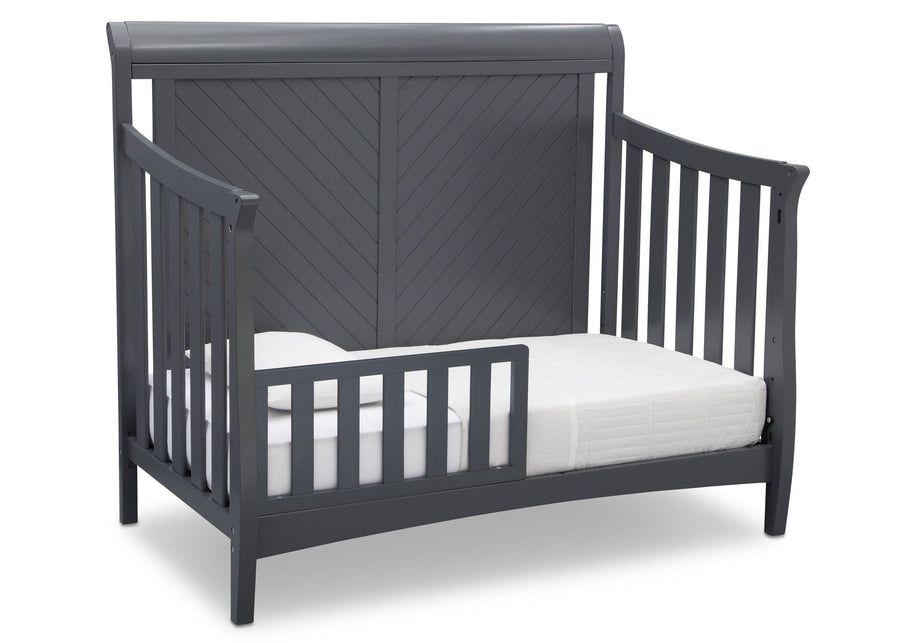 Delta Children Charcoal Grey (029) Bennington Elite Sleigh 4-in-1 Convertible Crib (550650), Toddler Bed, a4a 4-Bennington Elite Sleigh 4-in-1 Convertible Crib