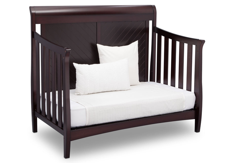 Delta Children Dark Espresso (958) Bennington Elite Sleigh 4-in-1 Convertible Crib (550650), Day Bed, c5c 17-Bennington Elite Sleigh 4-in-1 Convertible Crib
