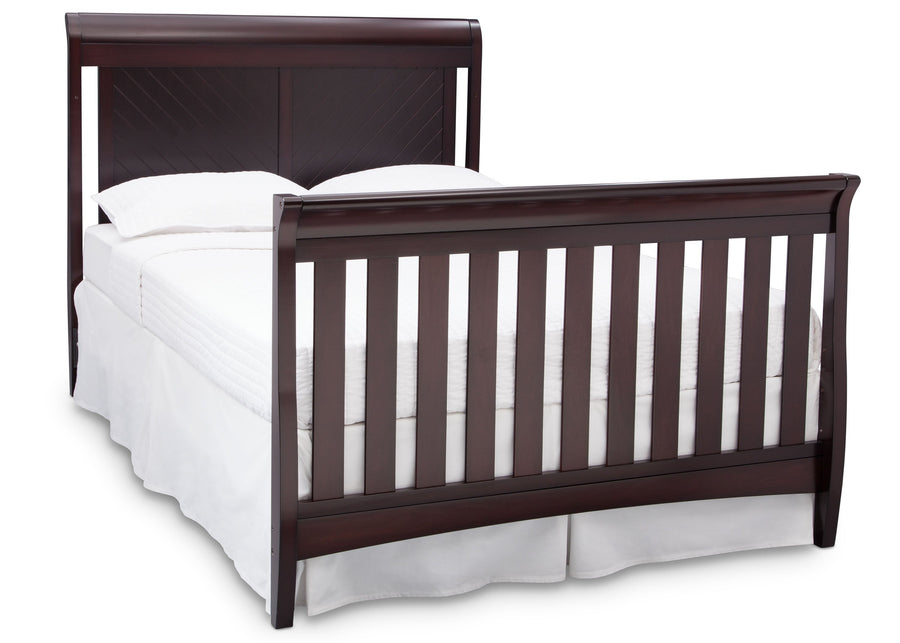 Delta Children Dark Espresso (958) Bennington Elite Sleigh 4-in-1 Convertible Crib (550650), Full Size Bed, c6c 18-Bennington Elite Sleigh 4-in-1 Convertible Crib