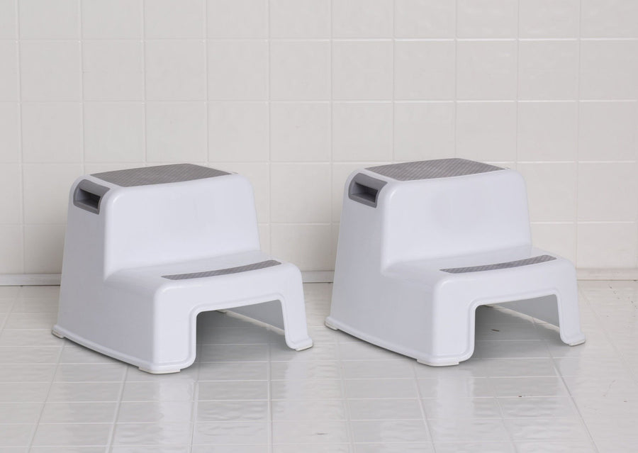 Grey (2094) 1-Toddler Step Stool for Boys & Girls - 2 Pack