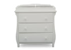 DCB: Bianca White (130) 6-Lancaster 3 Drawer Dresser with Changing Top