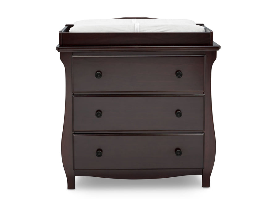 DCB: Dark Chocolate (207) 10-Lancaster 3 Drawer Dresser with Changing Top