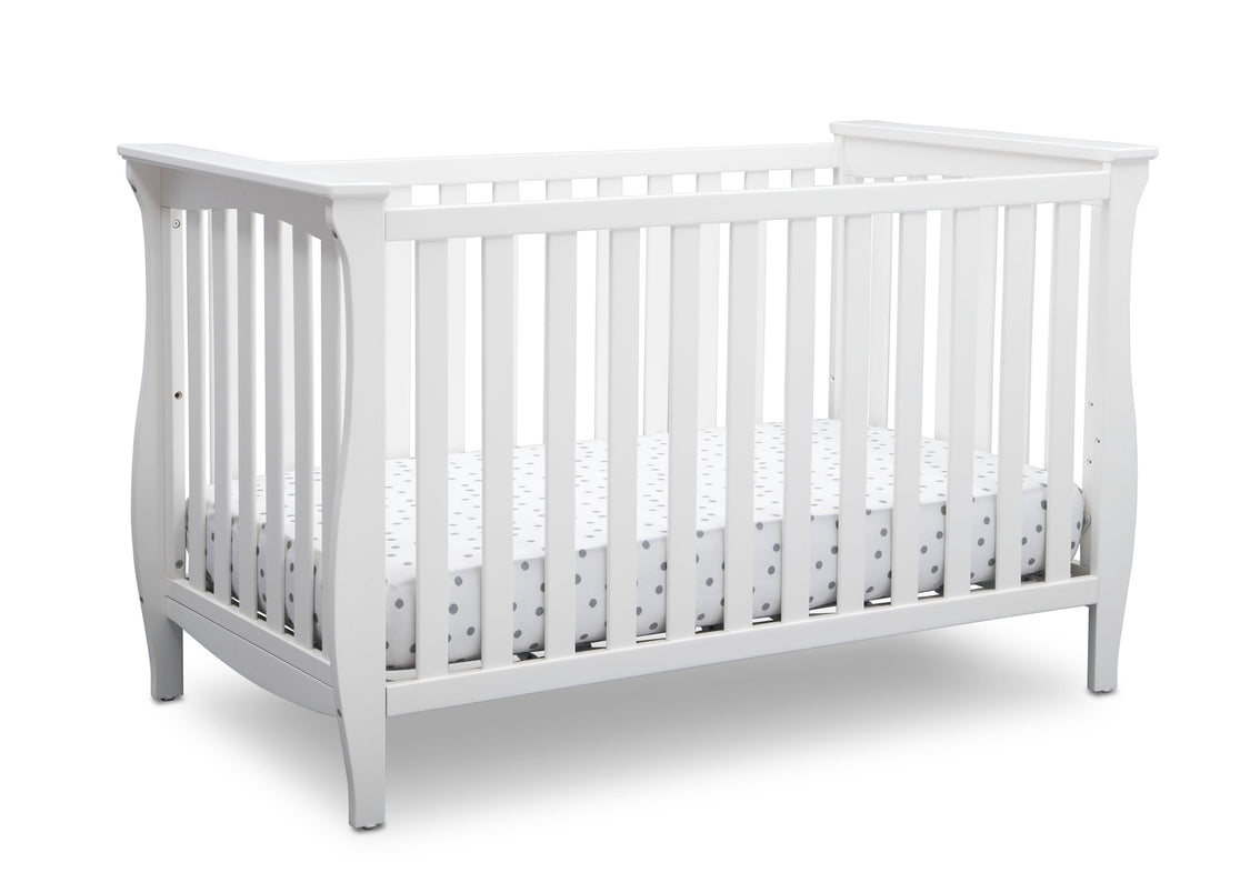 Delta Children Bianca White (130) Lancaster 3-in-1 Convertible Crib (552330), Crib, b3b