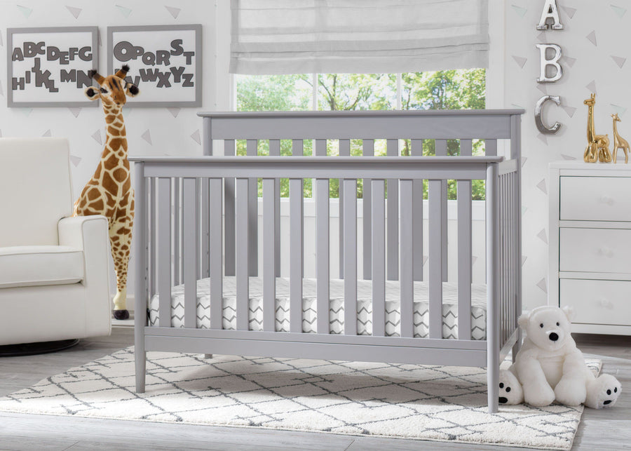 Delta Children Grey (026) Greyson Signature 4-in-1 Crib, Room View a1a 1-Greyson Signature 4-in-1 Convertible Crib