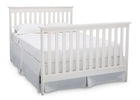 Delta Children Bianca White (130) Greyson Signature 4-in-1 Crib, angled conversion to full size bed, b6b 11-Greyson Signature 4-in-1 Convertible Crib