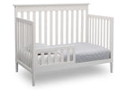 Delta Children Bianca White (130) Greyson Signature 4-in-1 Crib, angled conversion to toddler bed, b5b 12-Greyson Signature 4-in-1 Convertible Crib