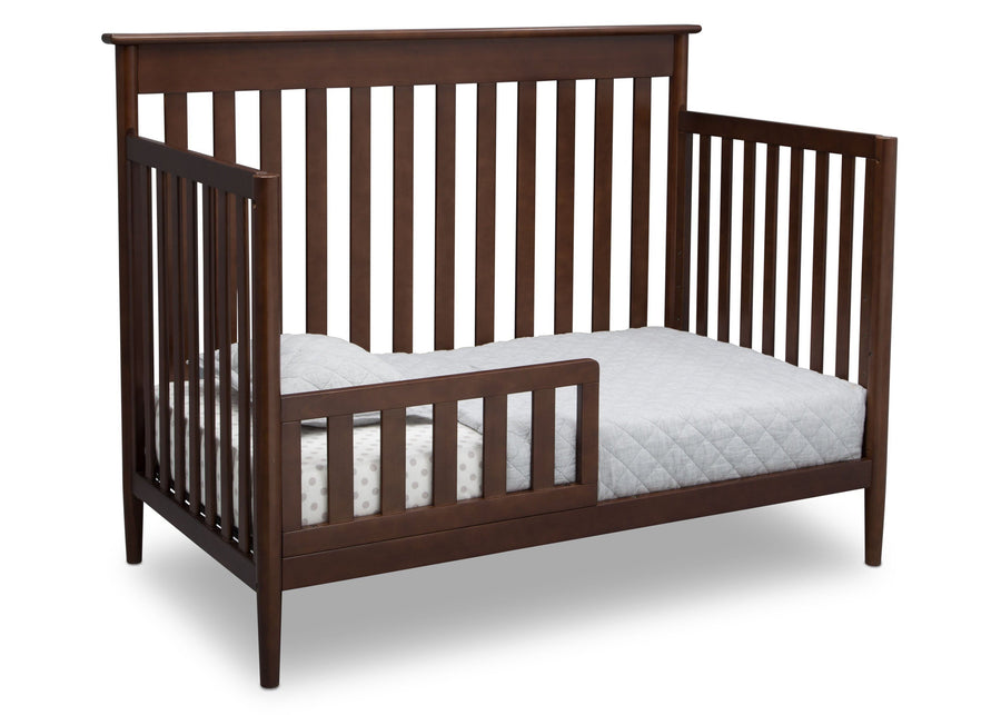 Delta Children Walnut (1316)) Greyson Signature 4-in-1 Crib, angled conversion to toddler bed, d5d 24-Greyson Signature 4-in-1 Convertible Crib