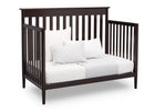Delta Children Dark Chocolate (207) Greyson Signature 4-in-1 Crib, angled conversion to daybed, c4c 16-Greyson Signature 4-in-1 Convertible Crib