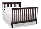 Delta Children Dark Chocolate (207) Greyson Signature 4-in-1 Crib, angled conversion to full size bed, c6c 17-Greyson Signature 4-in-1 Convertible Crib