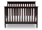 Delta Children Dark Chocolate (207) Greyson Signature 4-in-1 Crib, front view, c2c 15-Greyson Signature 4-in-1 Convertible Crib