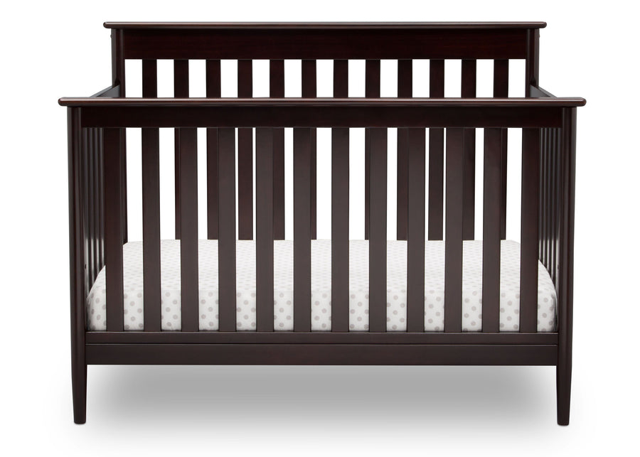 Delta Children Dark Chocolate (207) Greyson Signature 4-in-1 Crib, front view, c2c 15-Greyson Signature 4-in-1 Convertible Crib