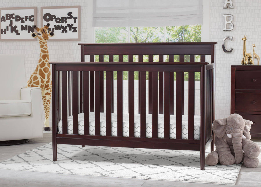 Delta Children Dark Chocolate 207 Greyson Signature 4-in-1 Crib, Room View c1c 28-Greyson Signature 4-in-1 Convertible Crib