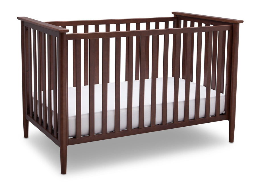 Delta Children Walnut (1316) Greyson 3-in-1 Crib, Angled View, b3b 2-Greyson 3-in-1 Crib
