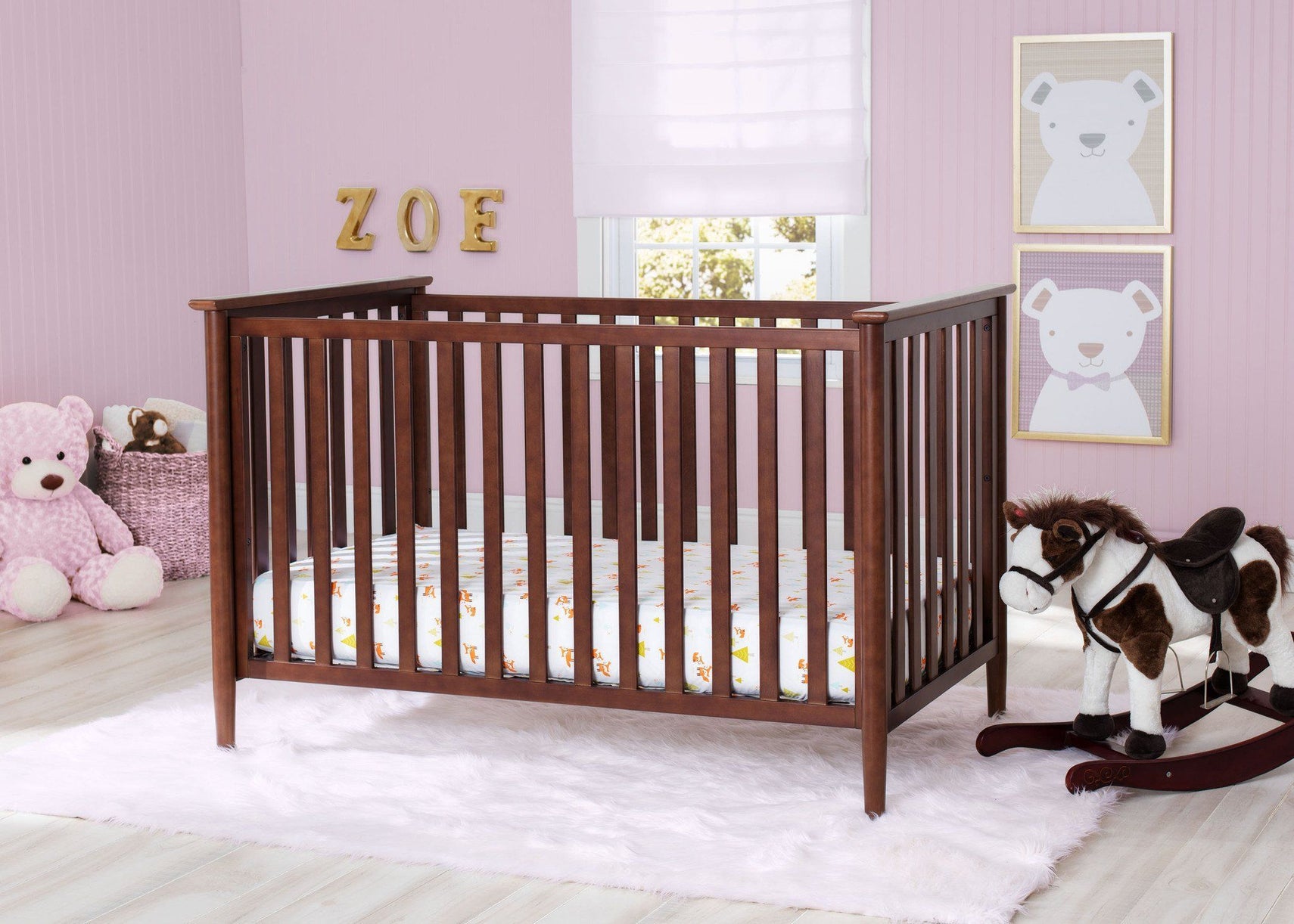 Delta Children Walnut (1316) Greyson 3-in-1 Crib, Hangtag, b1b