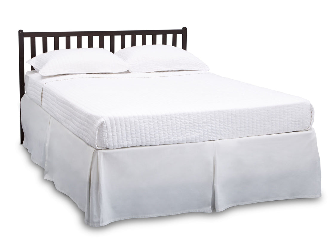 Delta Children Dark Chocolate (207) Heartland Classic 4-in-1 Convertible Crib, Full Size Bed Angle, d6d
